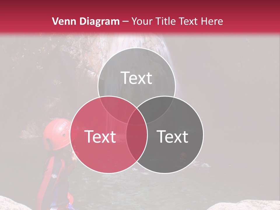 Adrenalin Sport - Canyoning. Small Child In Foreground. PowerPoint Template