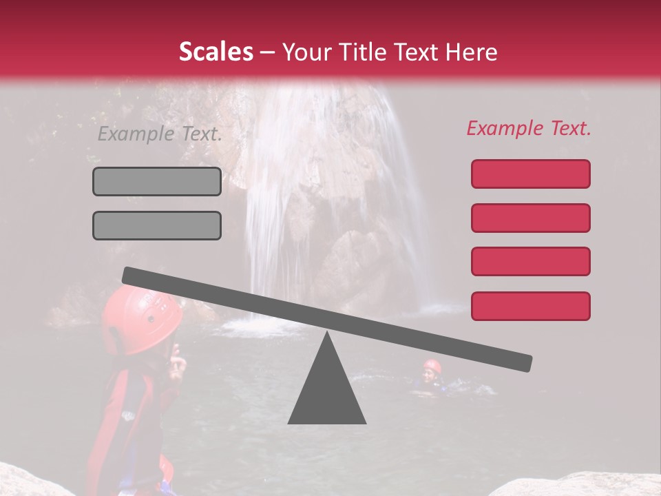 Adrenalin Sport - Canyoning. Small Child In Foreground. PowerPoint Template