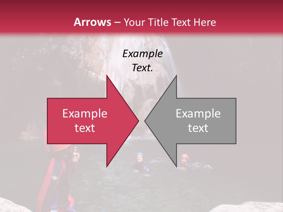 Adrenalin Sport - Canyoning. Small Child In Foreground. PowerPoint Template