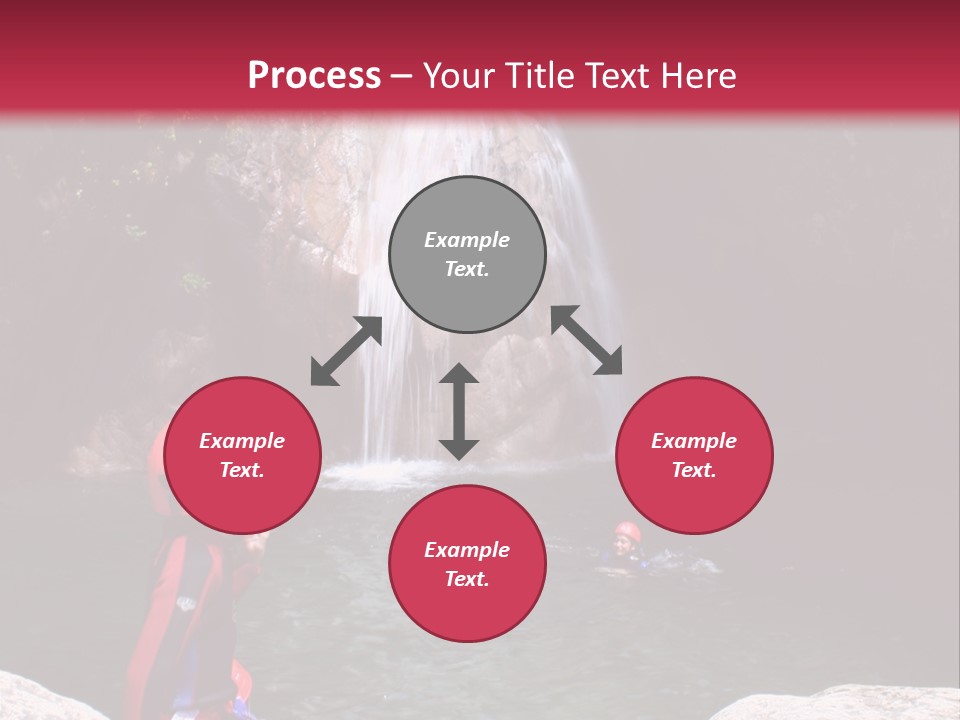 Adrenalin Sport - Canyoning. Small Child In Foreground. PowerPoint Template