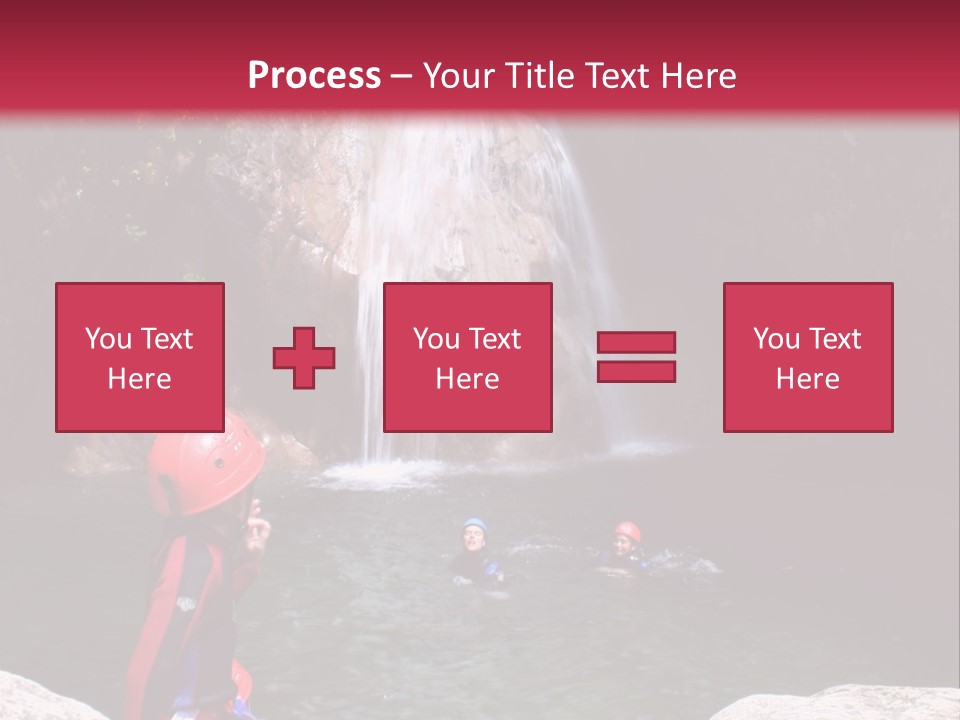 Adrenalin Sport - Canyoning. Small Child In Foreground. PowerPoint Template