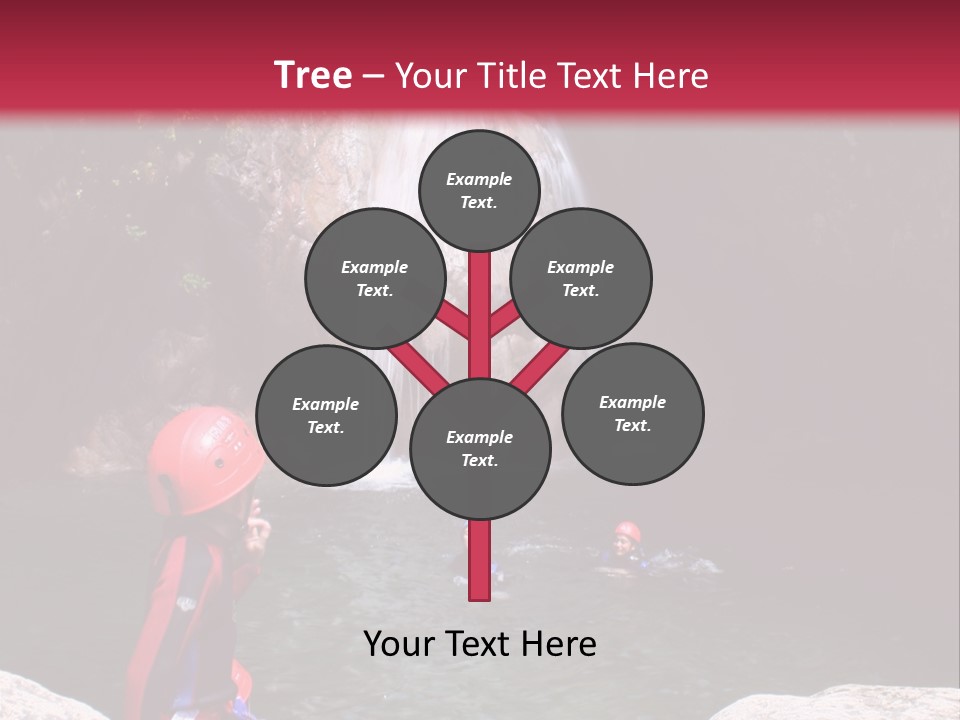 Adrenalin Sport - Canyoning. Small Child In Foreground. PowerPoint Template