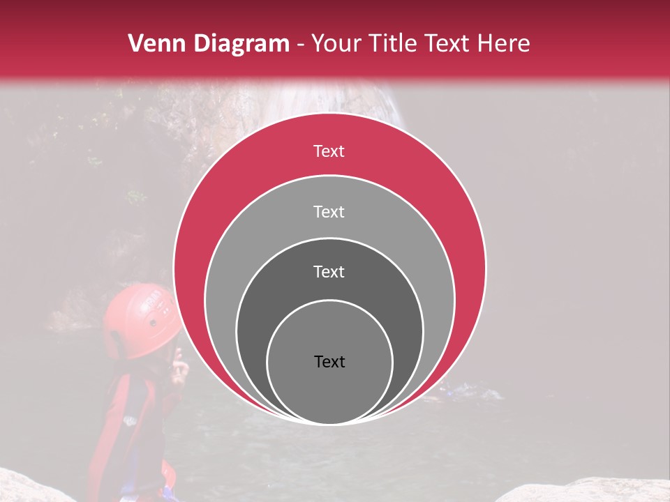 Adrenalin Sport - Canyoning. Small Child In Foreground. PowerPoint Template