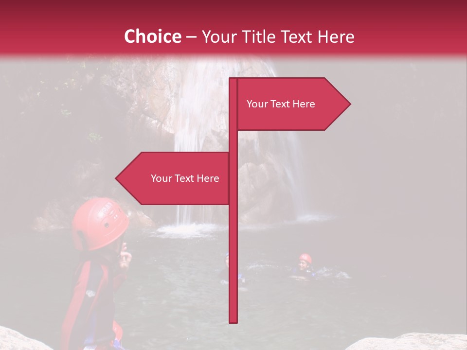 Adrenalin Sport - Canyoning. Small Child In Foreground. PowerPoint Template