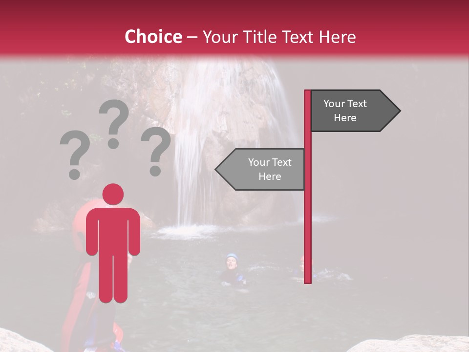 Adrenalin Sport - Canyoning. Small Child In Foreground. PowerPoint Template