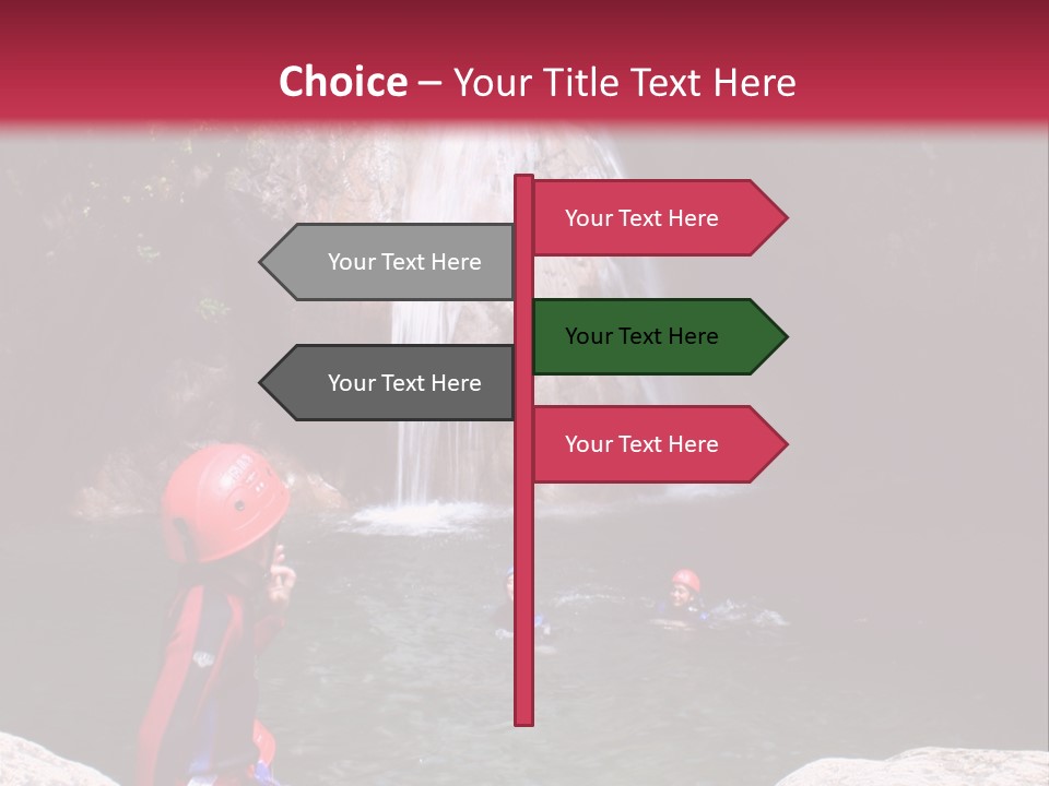Adrenalin Sport - Canyoning. Small Child In Foreground. PowerPoint Template