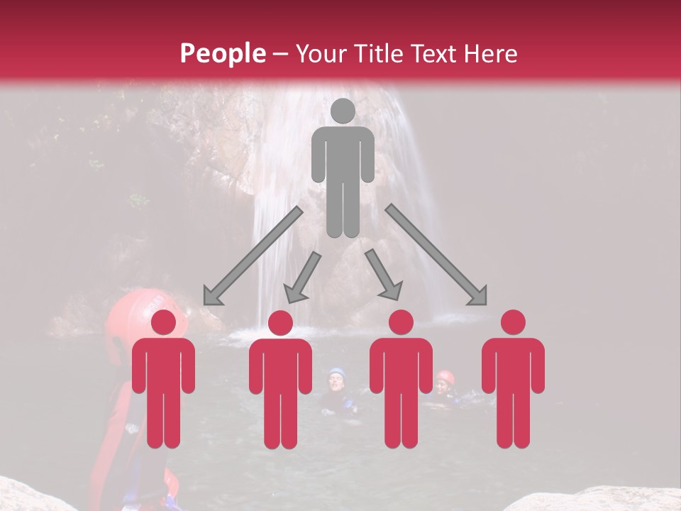 Adrenalin Sport - Canyoning. Small Child In Foreground. PowerPoint Template