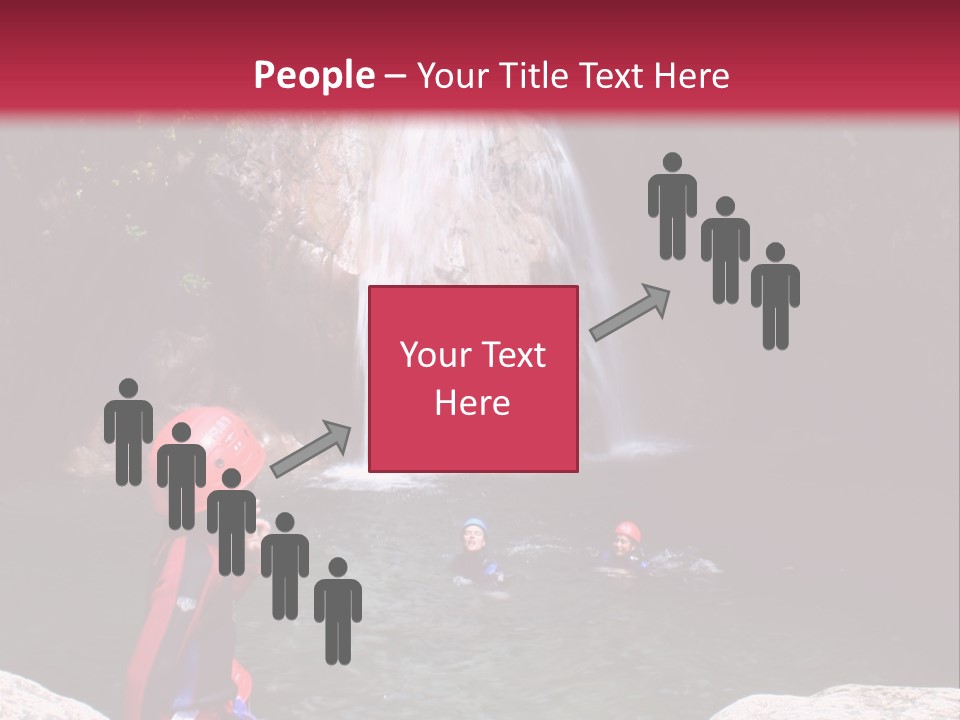 Adrenalin Sport - Canyoning. Small Child In Foreground. PowerPoint Template