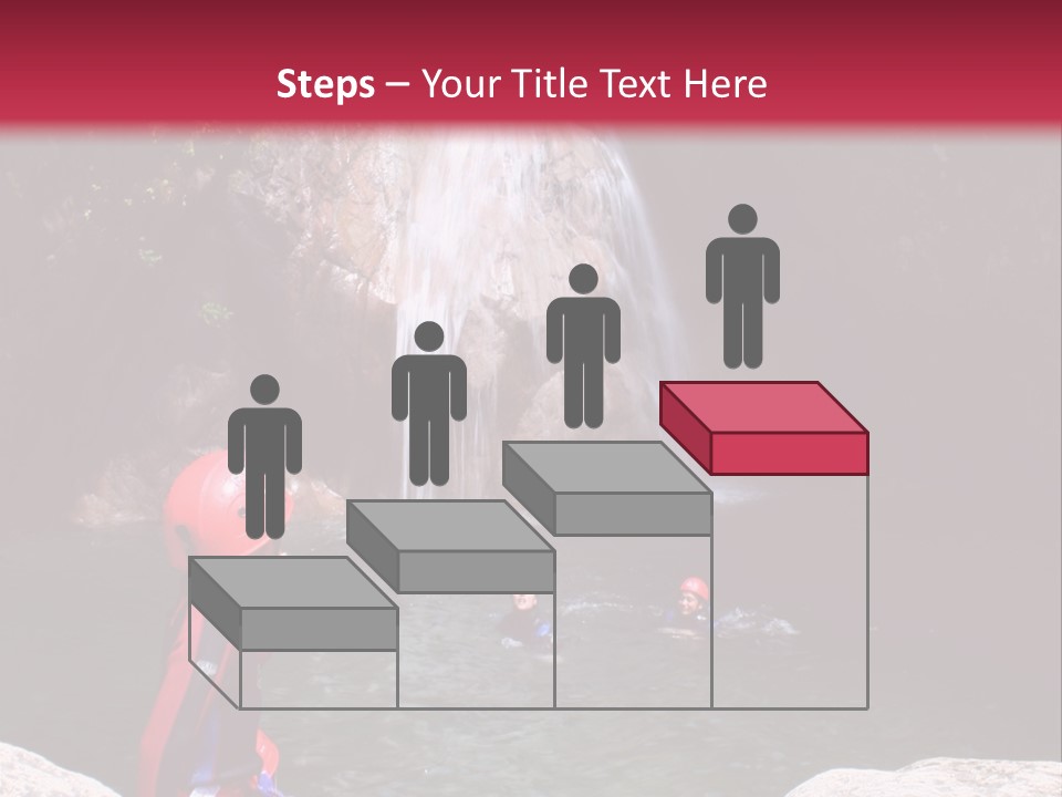 Adrenalin Sport - Canyoning. Small Child In Foreground. PowerPoint Template