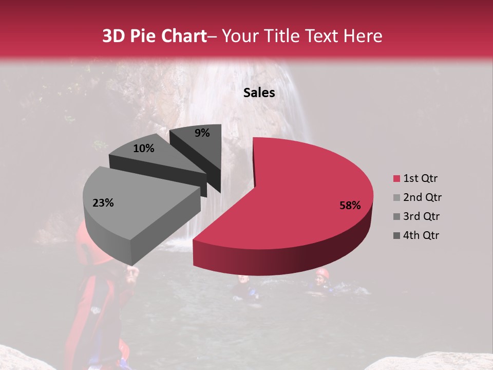 Adrenalin Sport - Canyoning. Small Child In Foreground. PowerPoint Template