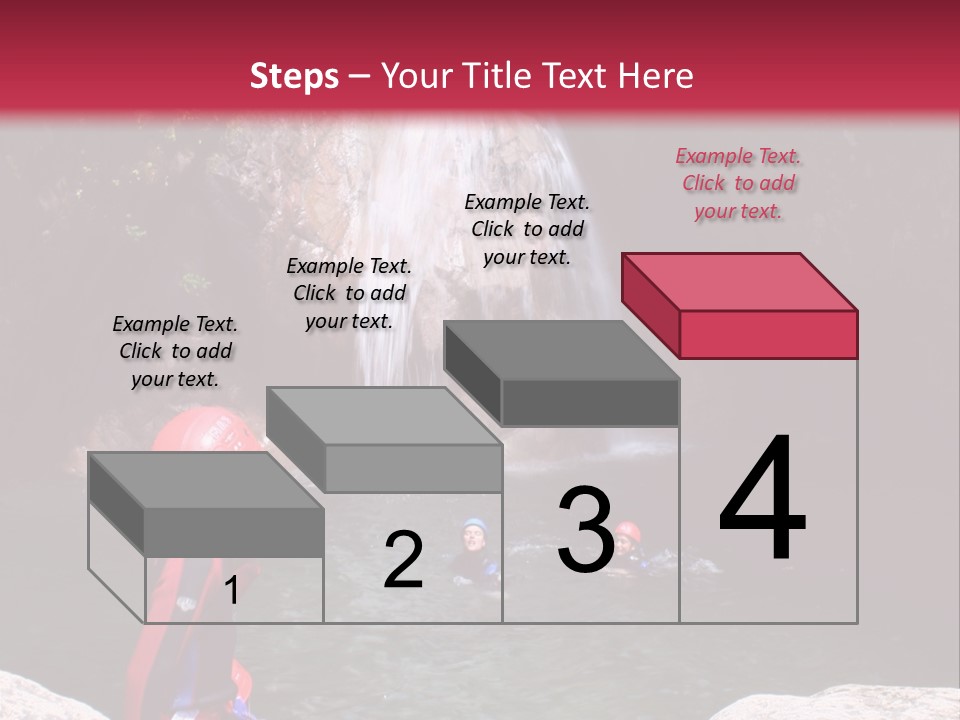 Adrenalin Sport - Canyoning. Small Child In Foreground. PowerPoint Template