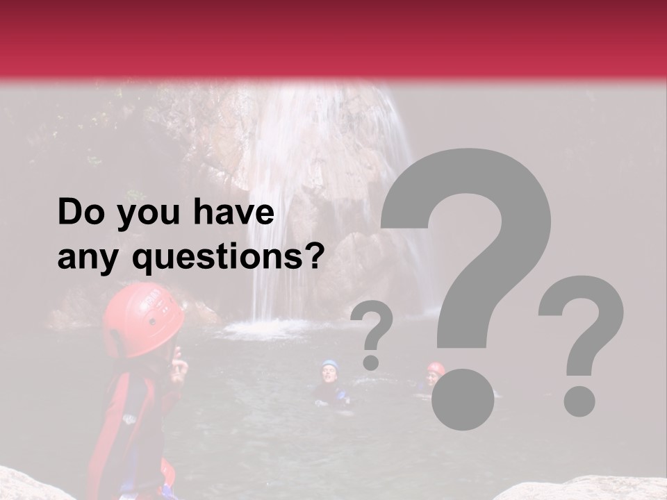 Adrenalin Sport - Canyoning. Small Child In Foreground. PowerPoint Template