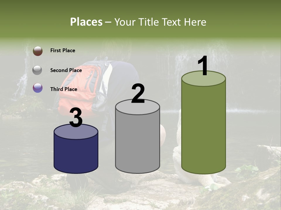 Man And His Dog Enjoying The Beautiful View PowerPoint Template