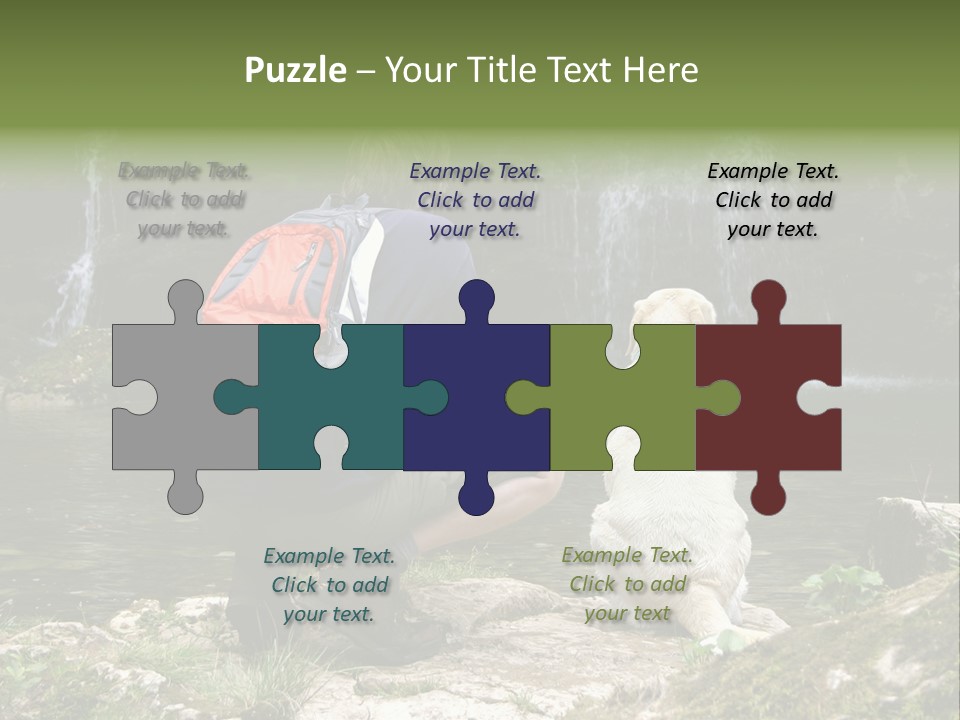 Man And His Dog Enjoying The Beautiful View PowerPoint Template