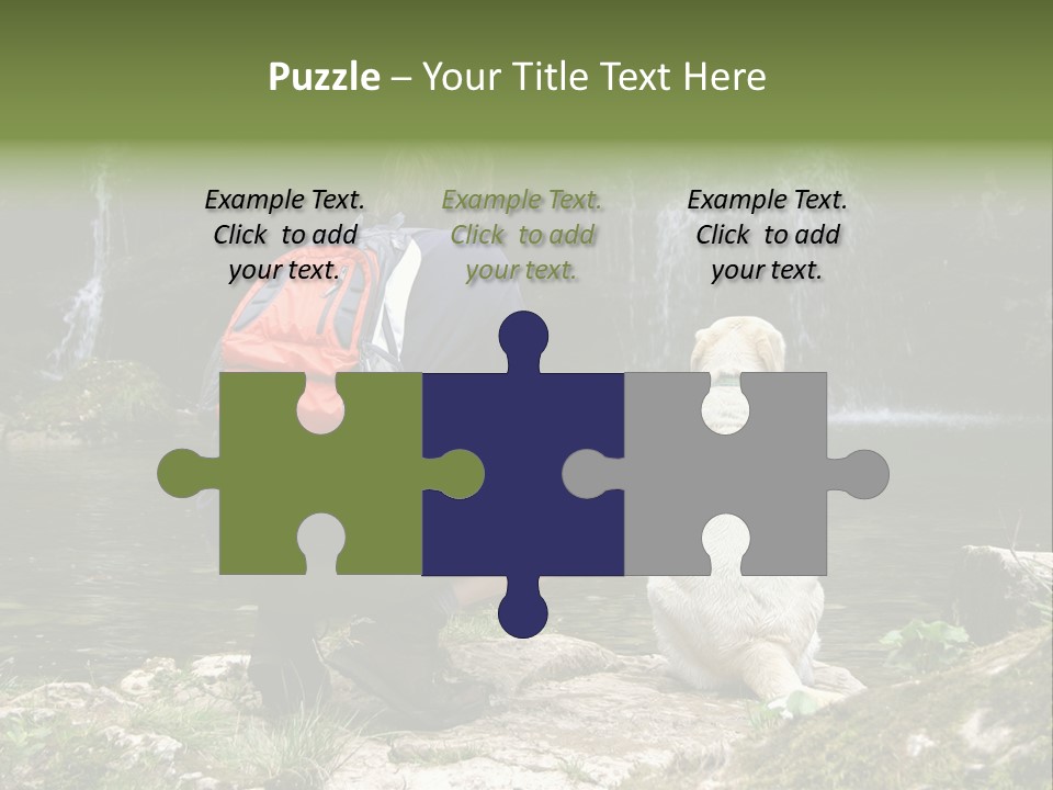 Man And His Dog Enjoying The Beautiful View PowerPoint Template