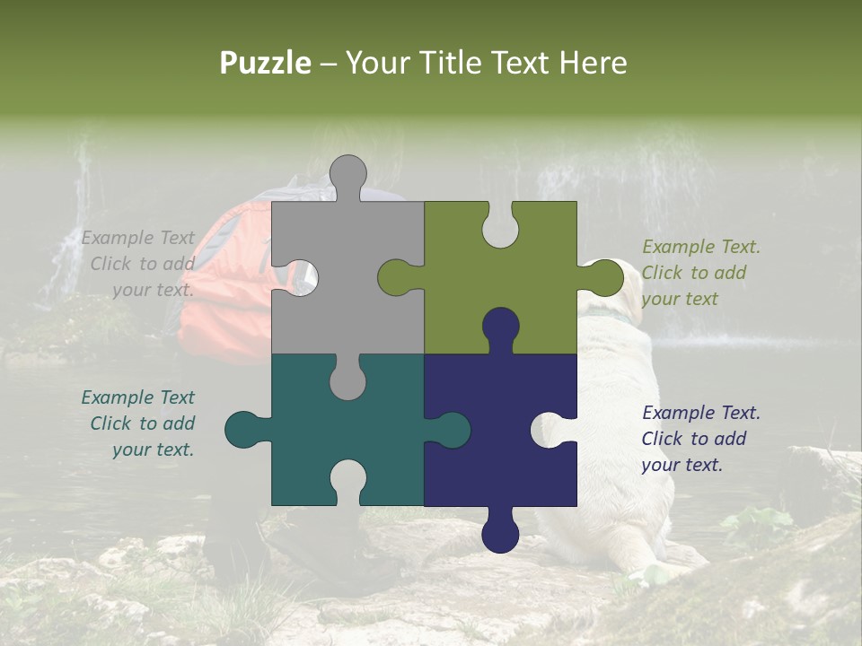 Man And His Dog Enjoying The Beautiful View PowerPoint Template