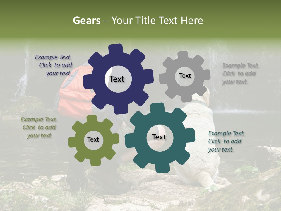 Man And His Dog Enjoying The Beautiful View PowerPoint Template