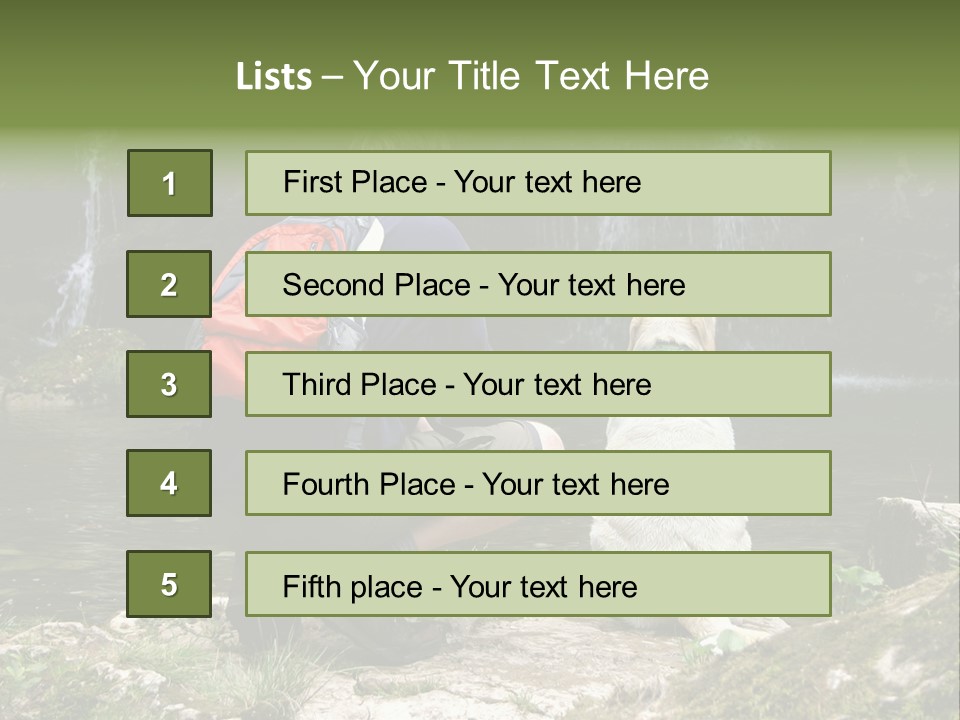 Man And His Dog Enjoying The Beautiful View PowerPoint Template