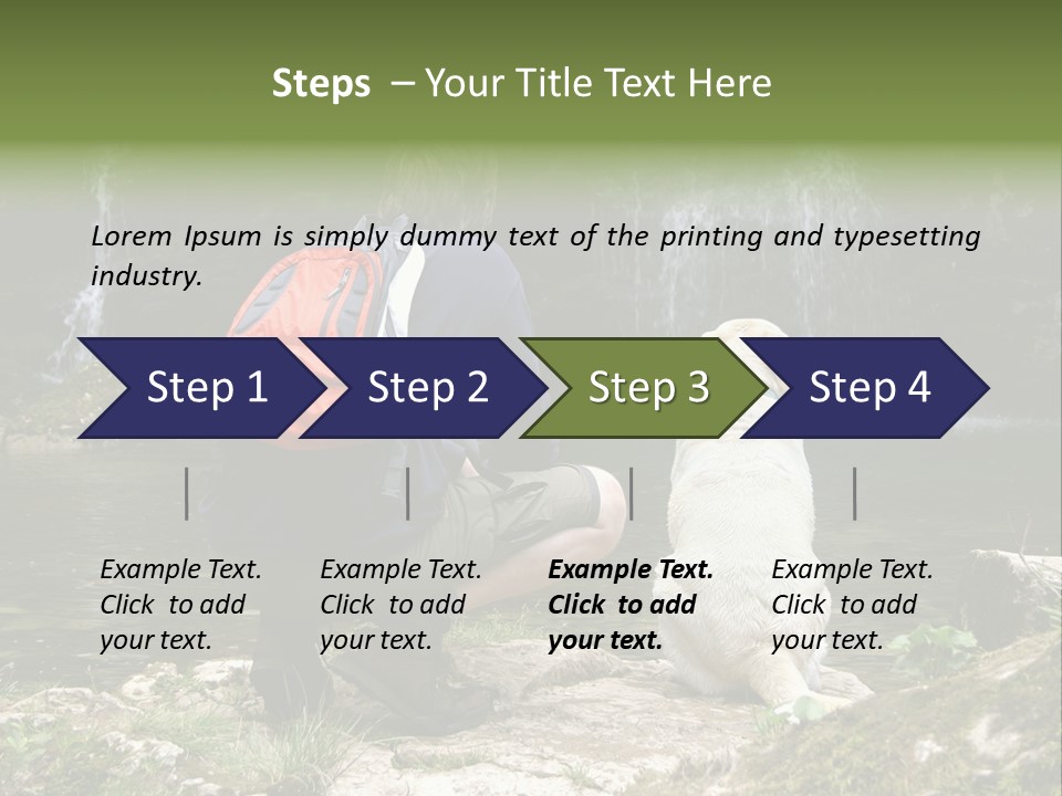 Man And His Dog Enjoying The Beautiful View PowerPoint Template