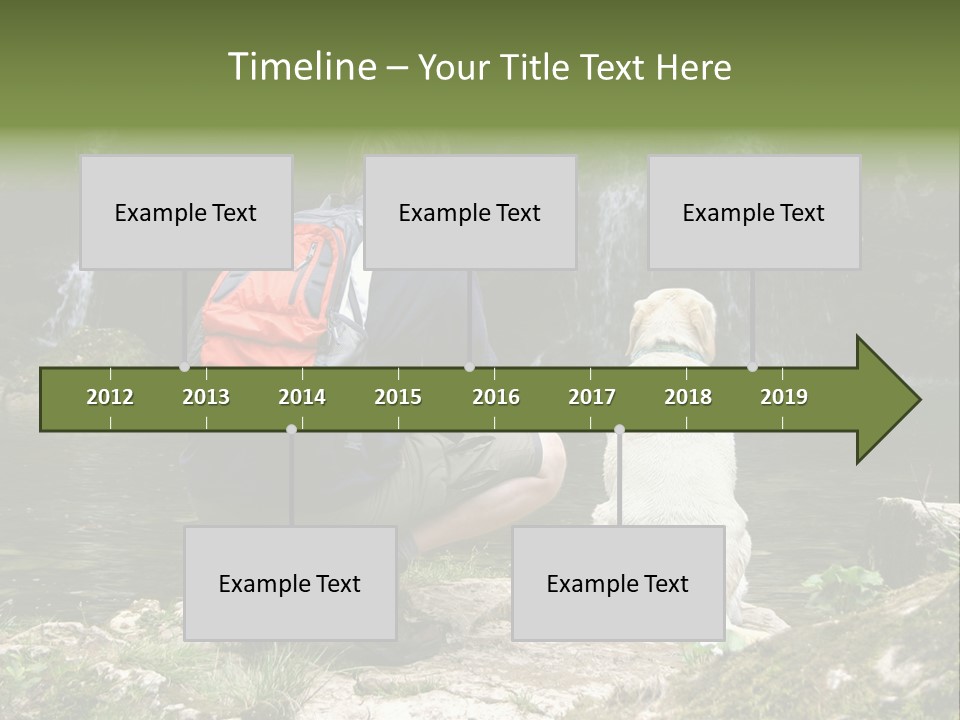 Man And His Dog Enjoying The Beautiful View PowerPoint Template