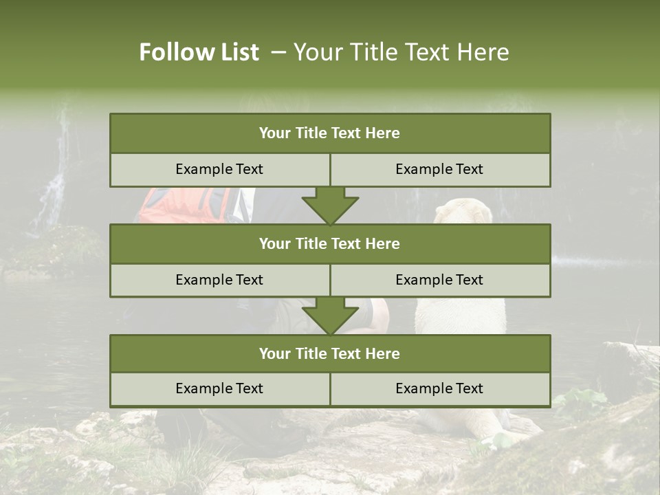 Man And His Dog Enjoying The Beautiful View PowerPoint Template