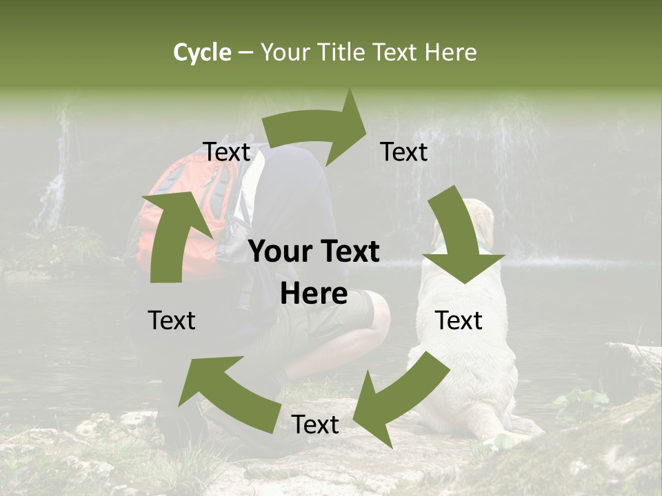 Man And His Dog Enjoying The Beautiful View PowerPoint Template