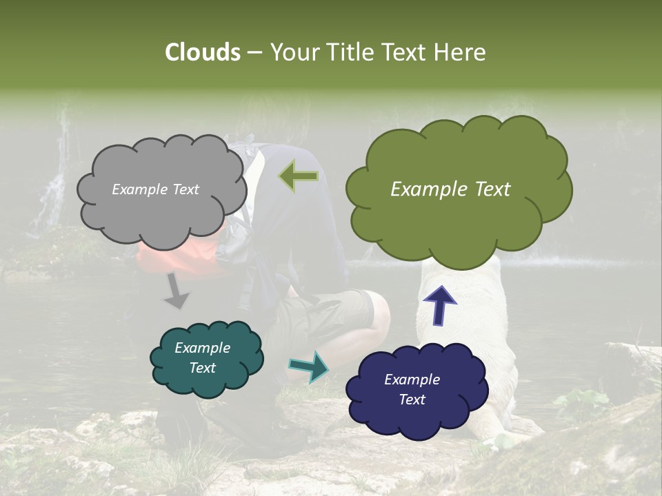 Man And His Dog Enjoying The Beautiful View PowerPoint Template