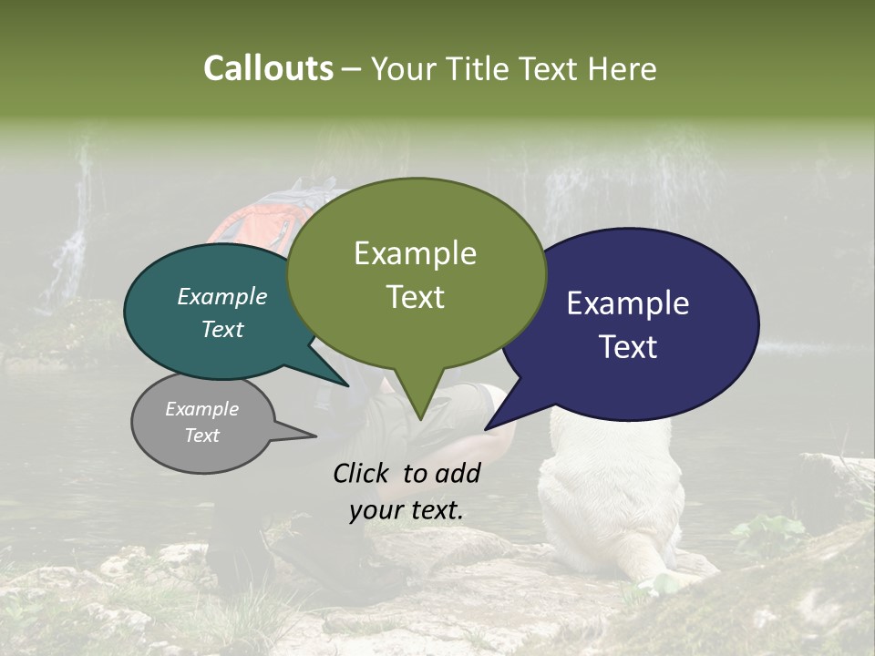 Man And His Dog Enjoying The Beautiful View PowerPoint Template