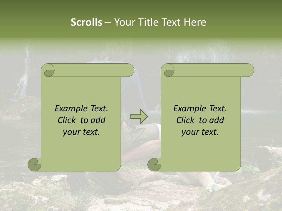 Man And His Dog Enjoying The Beautiful View PowerPoint Template