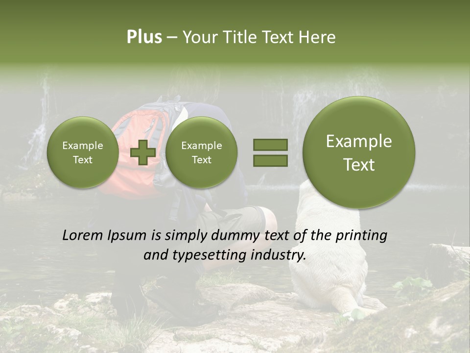 Man And His Dog Enjoying The Beautiful View PowerPoint Template