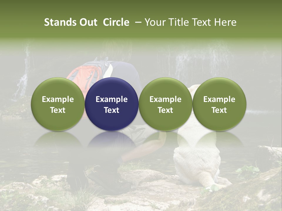 Man And His Dog Enjoying The Beautiful View PowerPoint Template