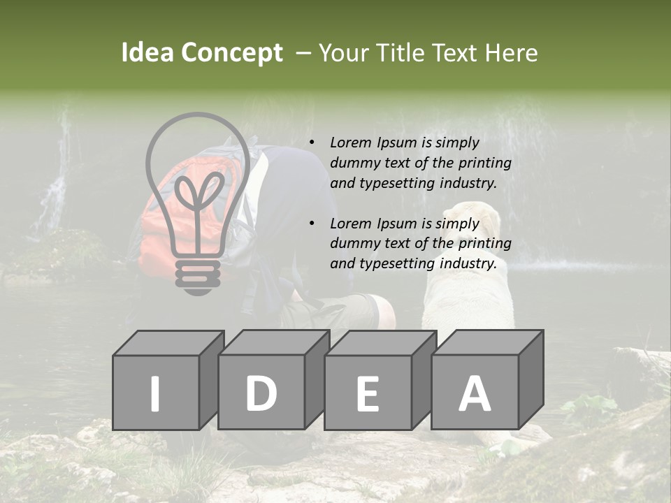 Man And His Dog Enjoying The Beautiful View PowerPoint Template