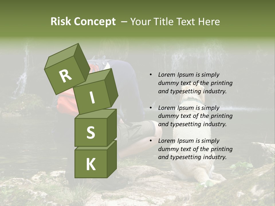 Man And His Dog Enjoying The Beautiful View PowerPoint Template