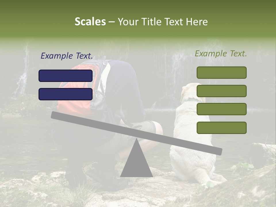 Man And His Dog Enjoying The Beautiful View PowerPoint Template