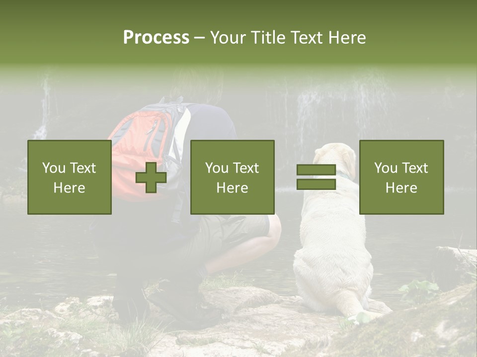 Man And His Dog Enjoying The Beautiful View PowerPoint Template