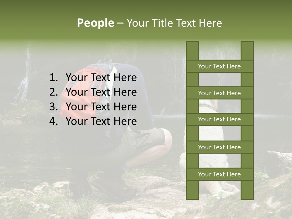 Man And His Dog Enjoying The Beautiful View PowerPoint Template