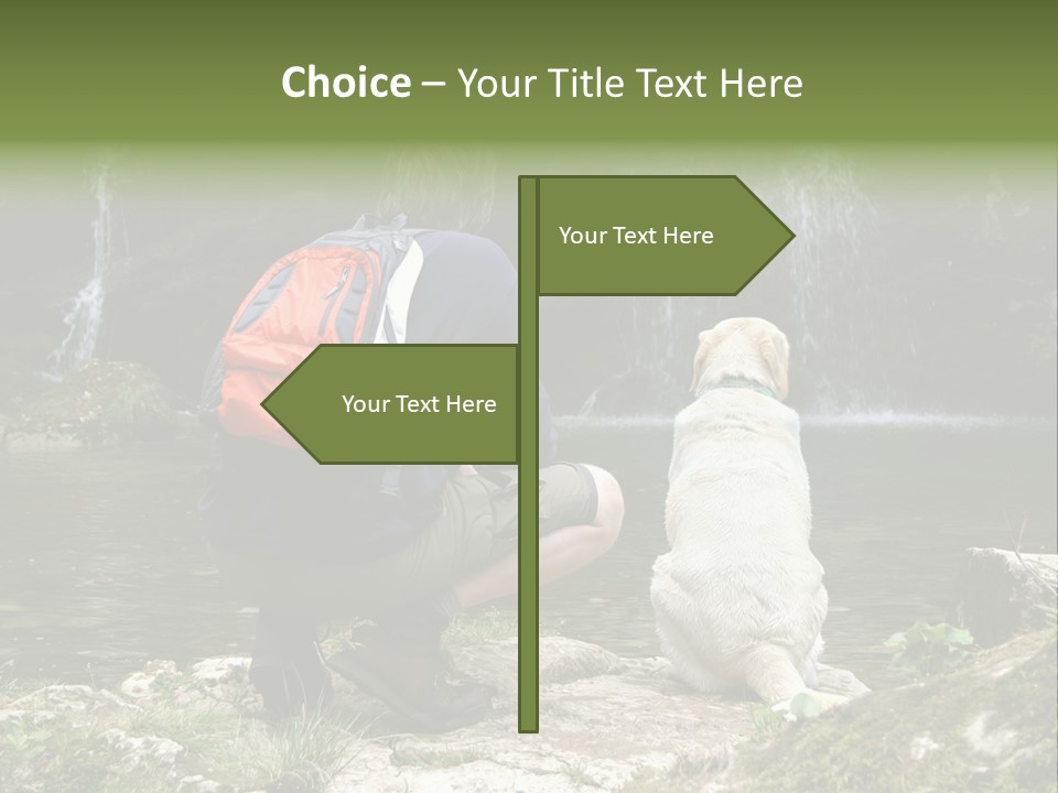 Man And His Dog Enjoying The Beautiful View PowerPoint Template
