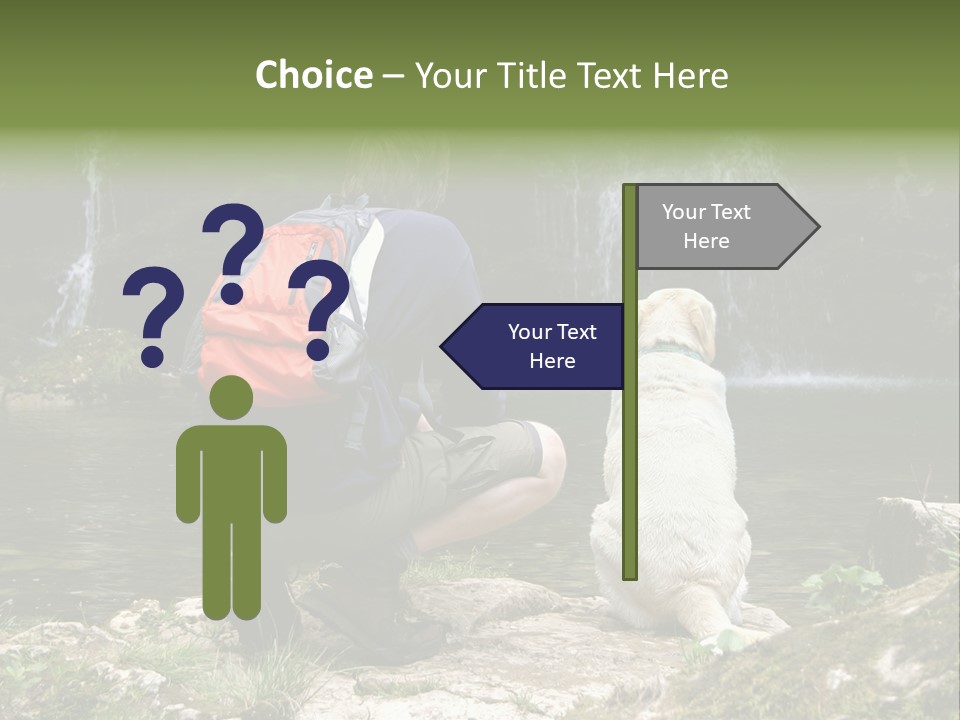 Man And His Dog Enjoying The Beautiful View PowerPoint Template