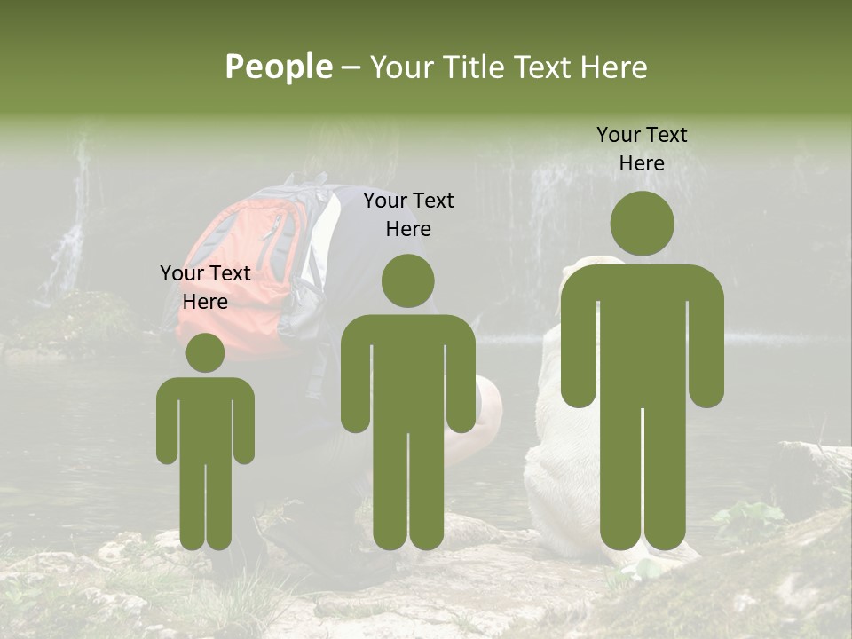 Man And His Dog Enjoying The Beautiful View PowerPoint Template