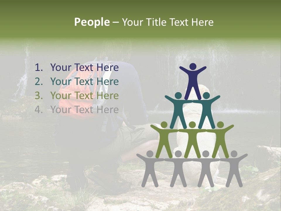 Man And His Dog Enjoying The Beautiful View PowerPoint Template