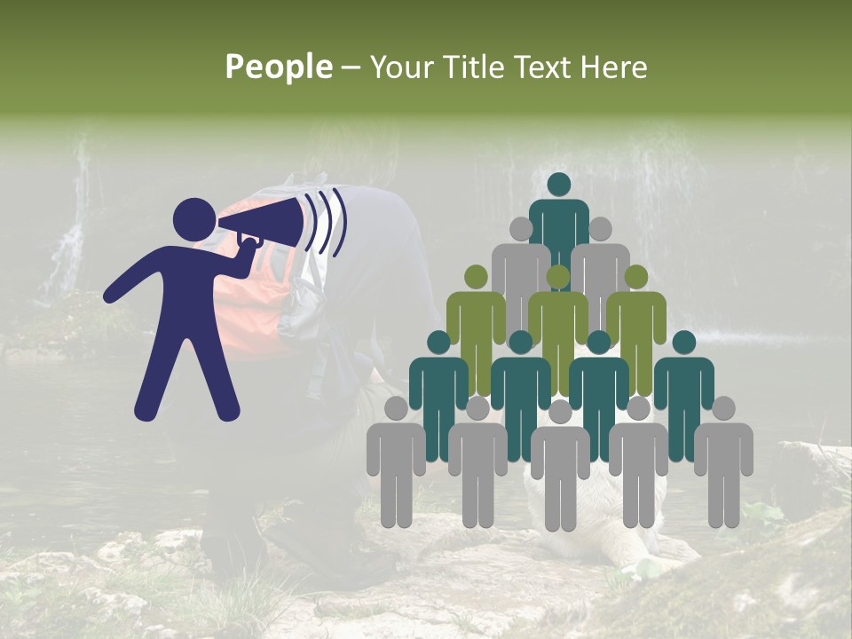 Man And His Dog Enjoying The Beautiful View PowerPoint Template