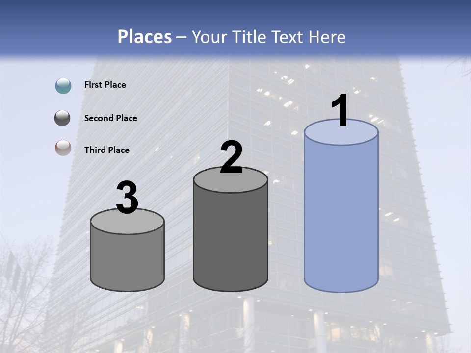 Office Building In Atlanta At Dusk PowerPoint Template