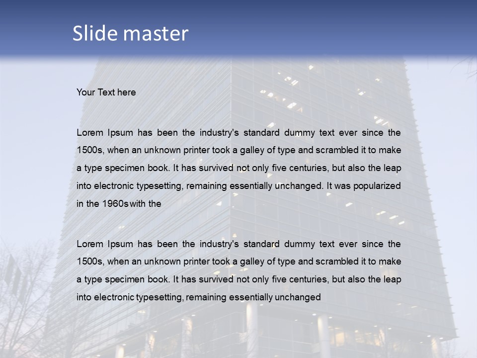 Office Building In Atlanta At Dusk PowerPoint Template