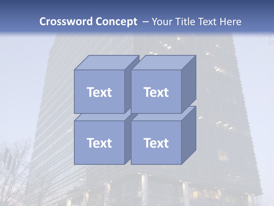 Office Building In Atlanta At Dusk PowerPoint Template