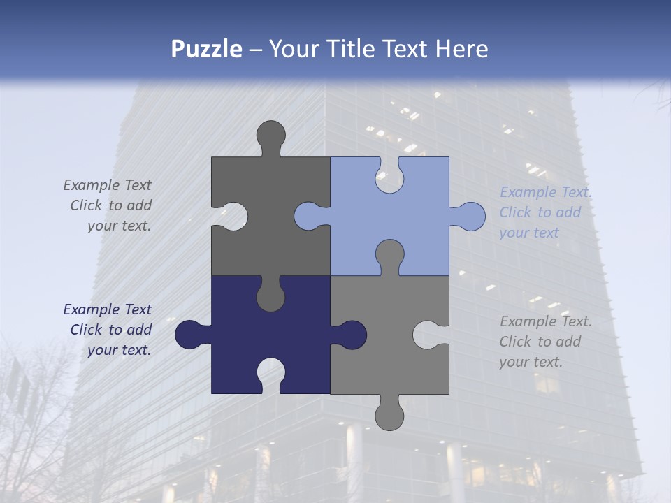 Office Building In Atlanta At Dusk PowerPoint Template