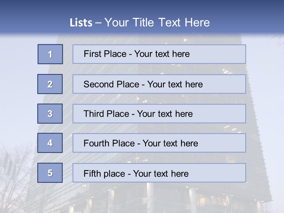 Office Building In Atlanta At Dusk PowerPoint Template