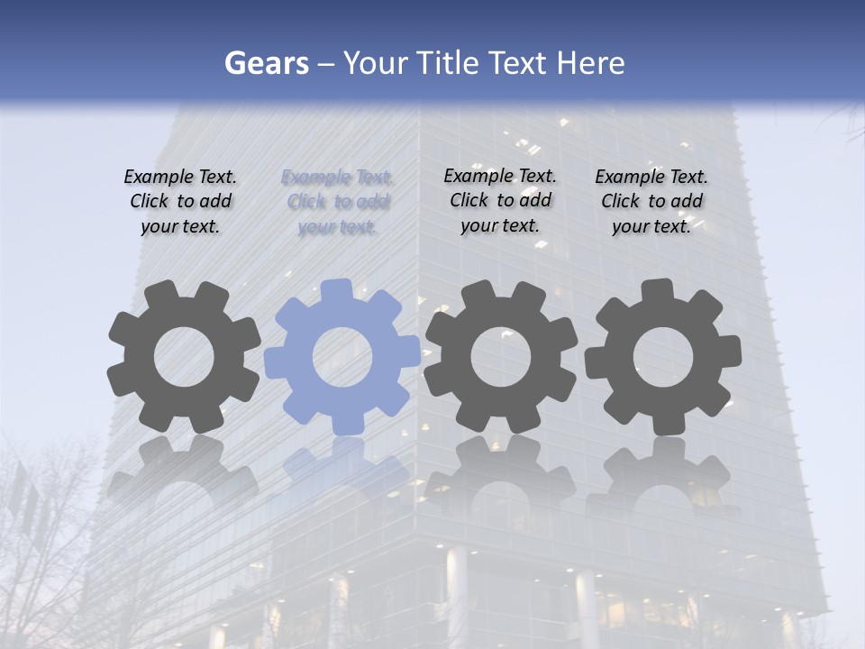 Office Building In Atlanta At Dusk PowerPoint Template