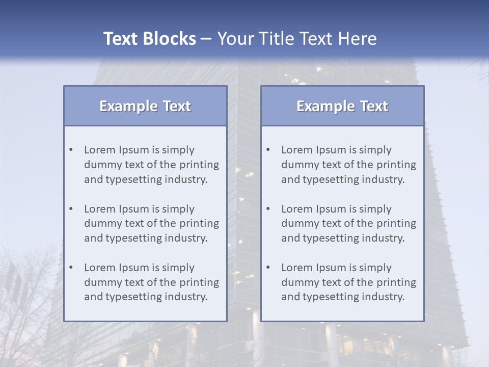 Office Building In Atlanta At Dusk PowerPoint Template