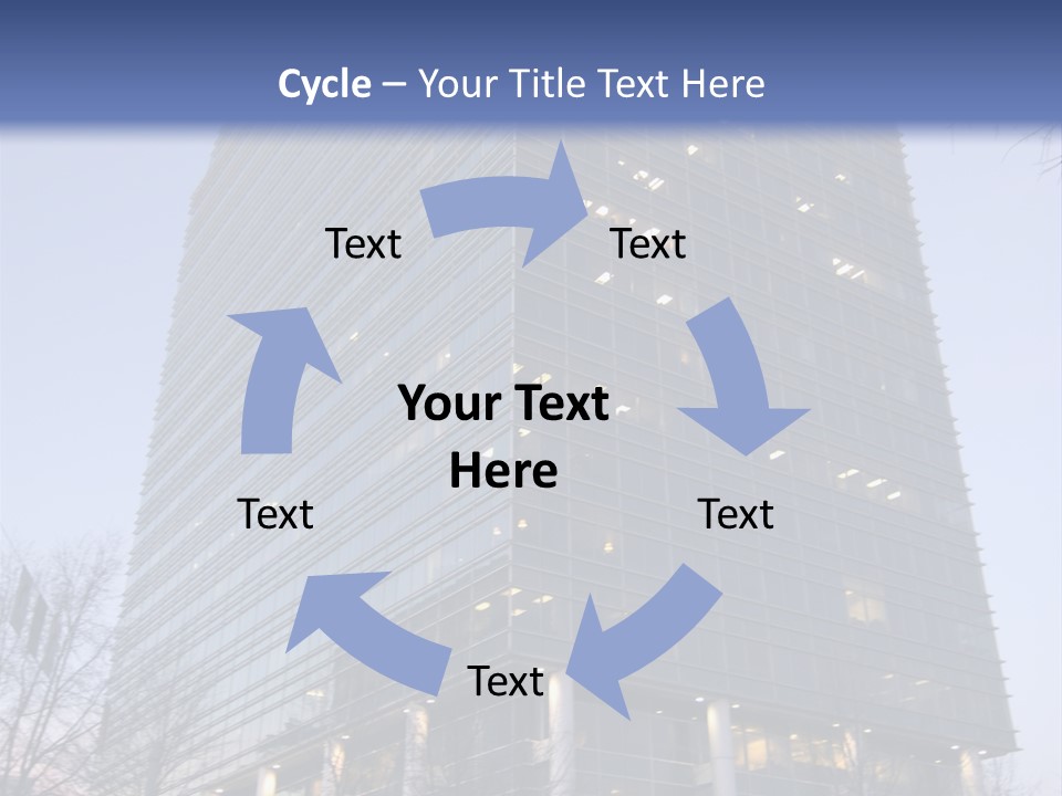Office Building In Atlanta At Dusk PowerPoint Template