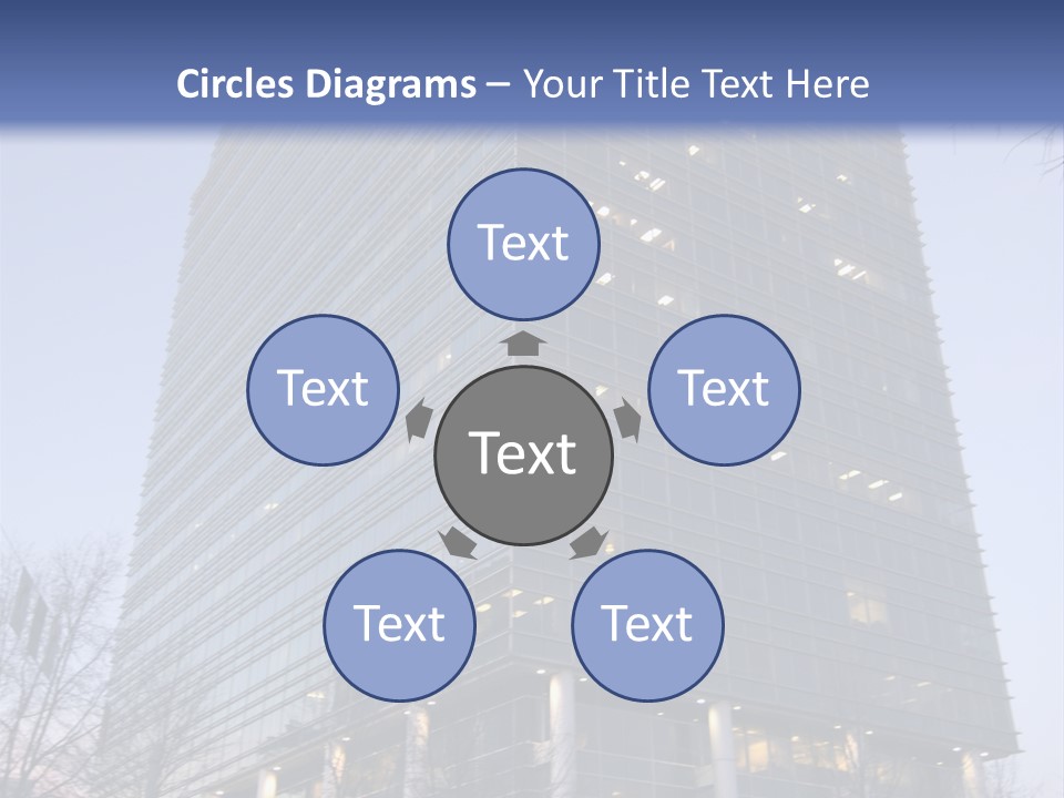 Office Building In Atlanta At Dusk PowerPoint Template